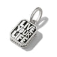 Brighton charm with silver-plated Live Your Life engraved square pendant and crystal accent on a white background