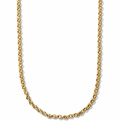Brighton necklace with gold-tone rolo chain links forming a continuous loop on a white background