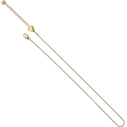 Brighton chain necklace with gold-tone finish, heart accent, and lobster clasp closure on a white background