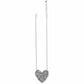 Brighton heart pendant necklace with silver-plated floral texture and crystal accents on a white background