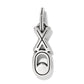 Brighton XO charm with silver-plated finish and black enamel detailing hanging from a jump ring on a white background