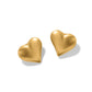 Brighton stud earrings with puffed heart shape and gold-plated matte finish on a white background