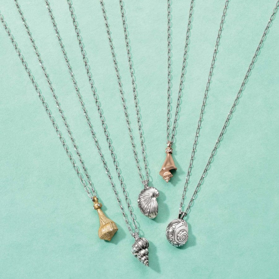 African Turban Shell Necklace silver 3