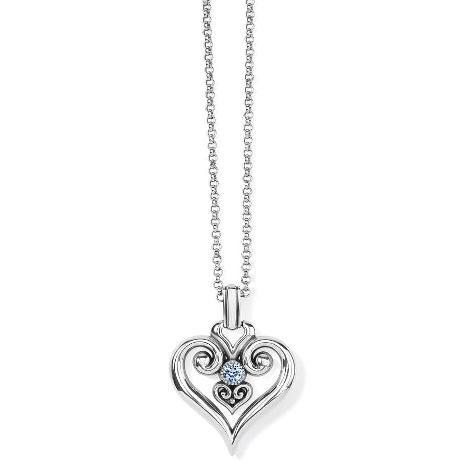 Alcazar Heart Glint Convertible Necklace silver-light-sapphire 1