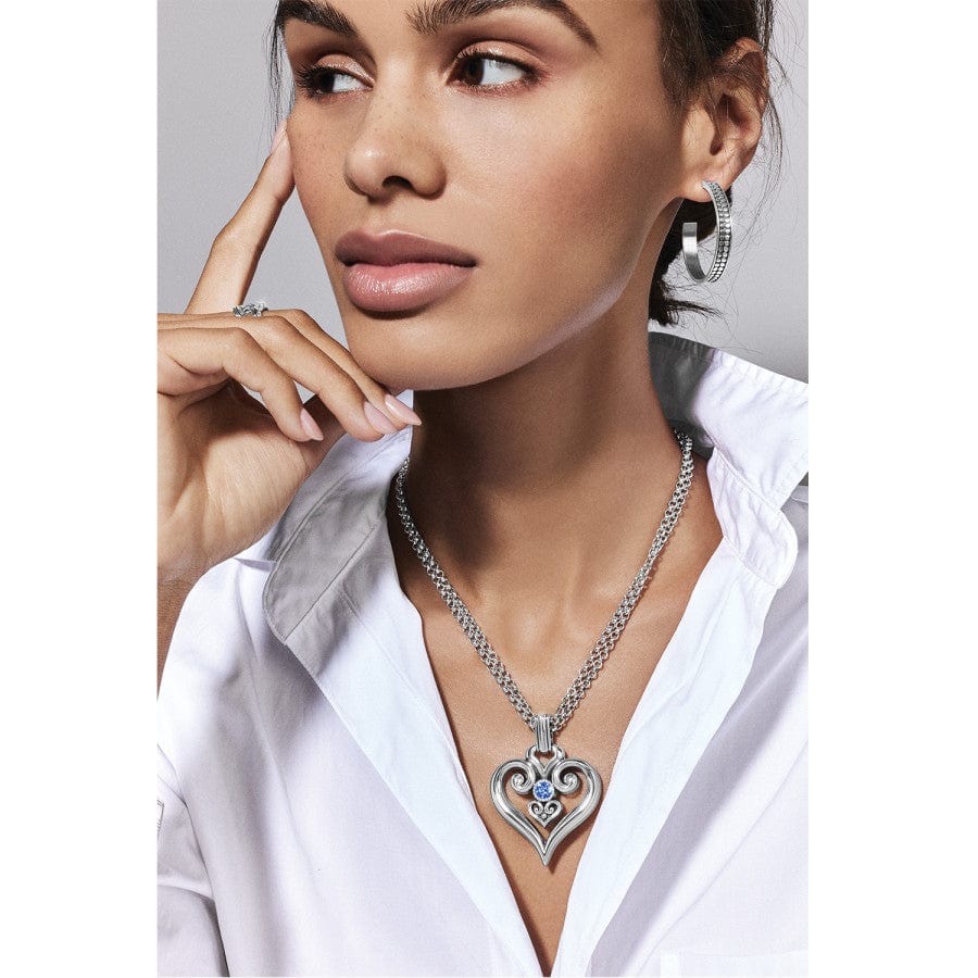 Alcazar Heart Glint Convertible Necklace silver-light-sapphire 3