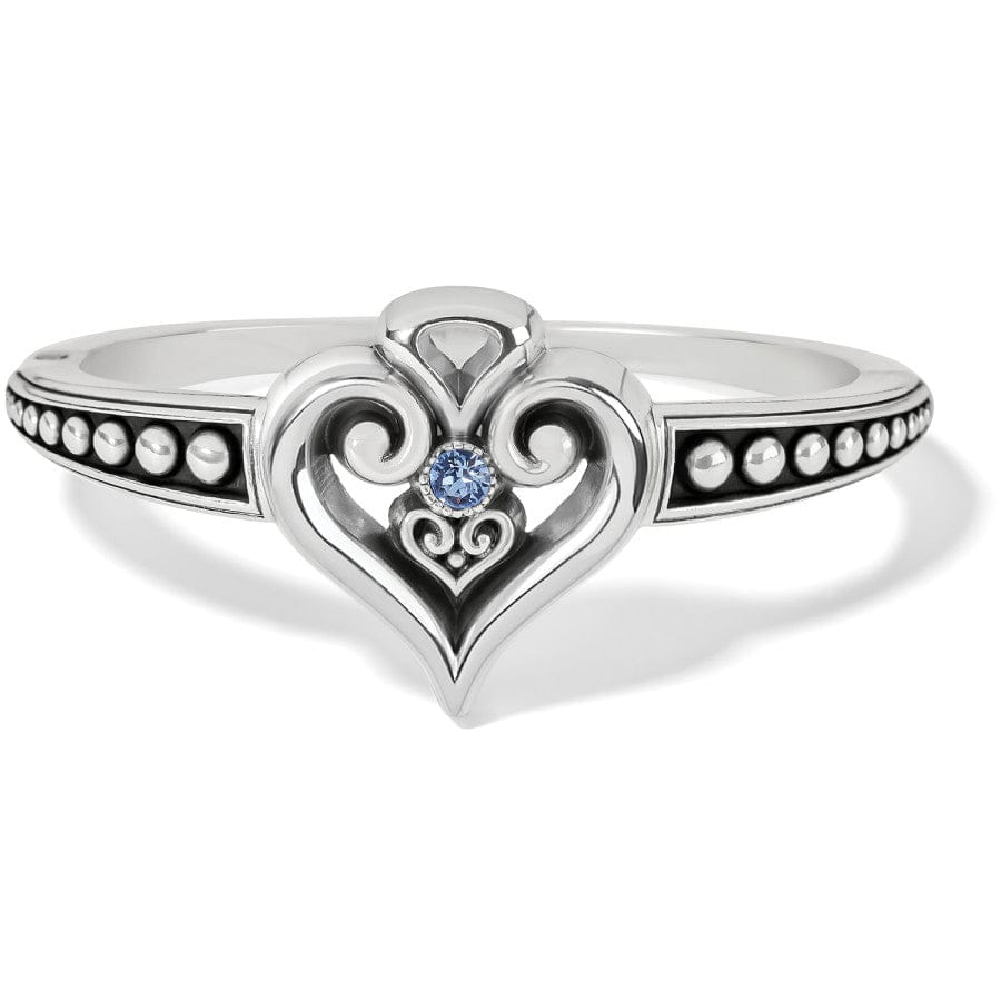 Alcazar Heart Glint Hinged Bangle silver-light-sapphire 1