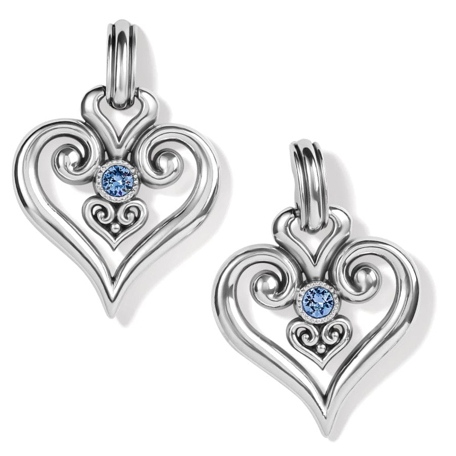 Alcazar Heart Glint Post Drop Earrings silver-light-sapphire 1