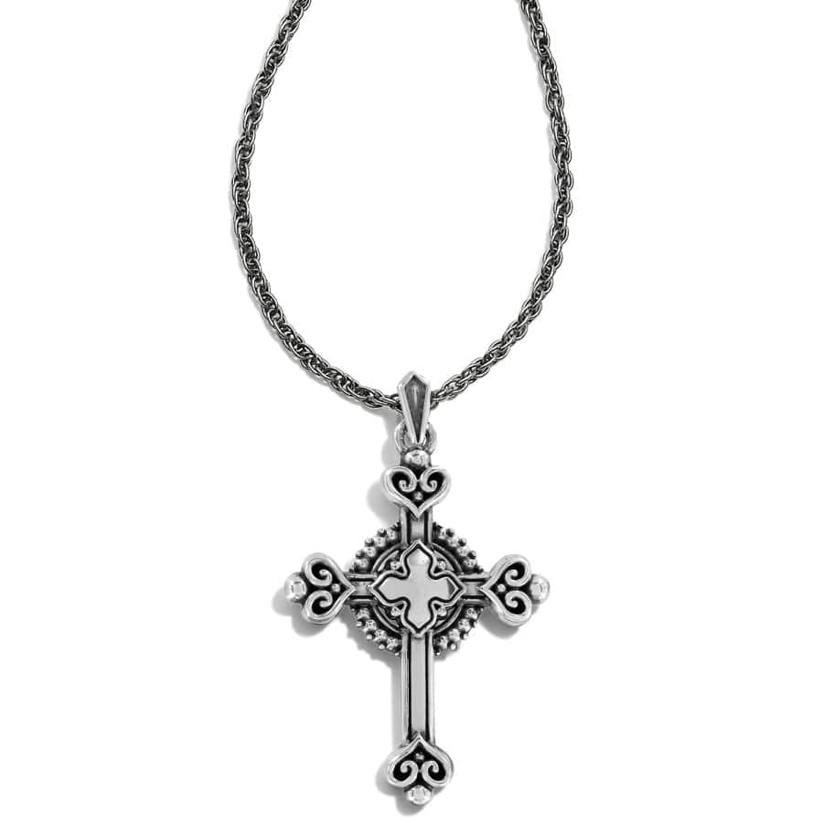 Alcazar Heart Small Cross Necklace silver 2