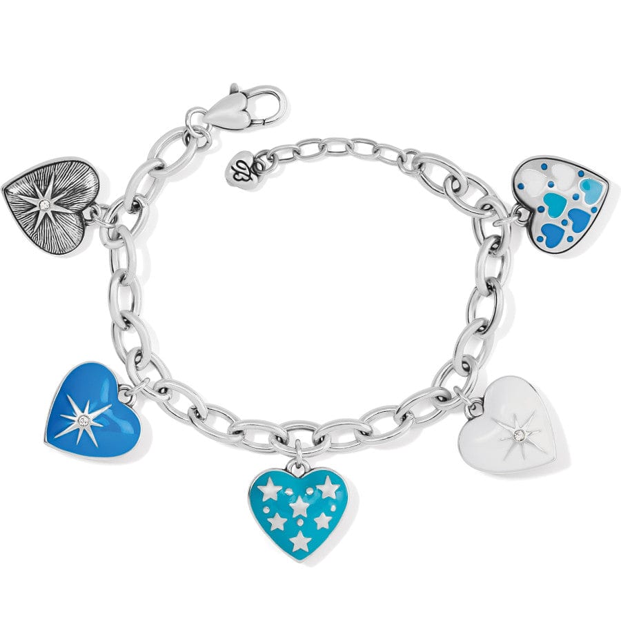 Amore Shades Hearts Charm Bracelet silver-blues 1