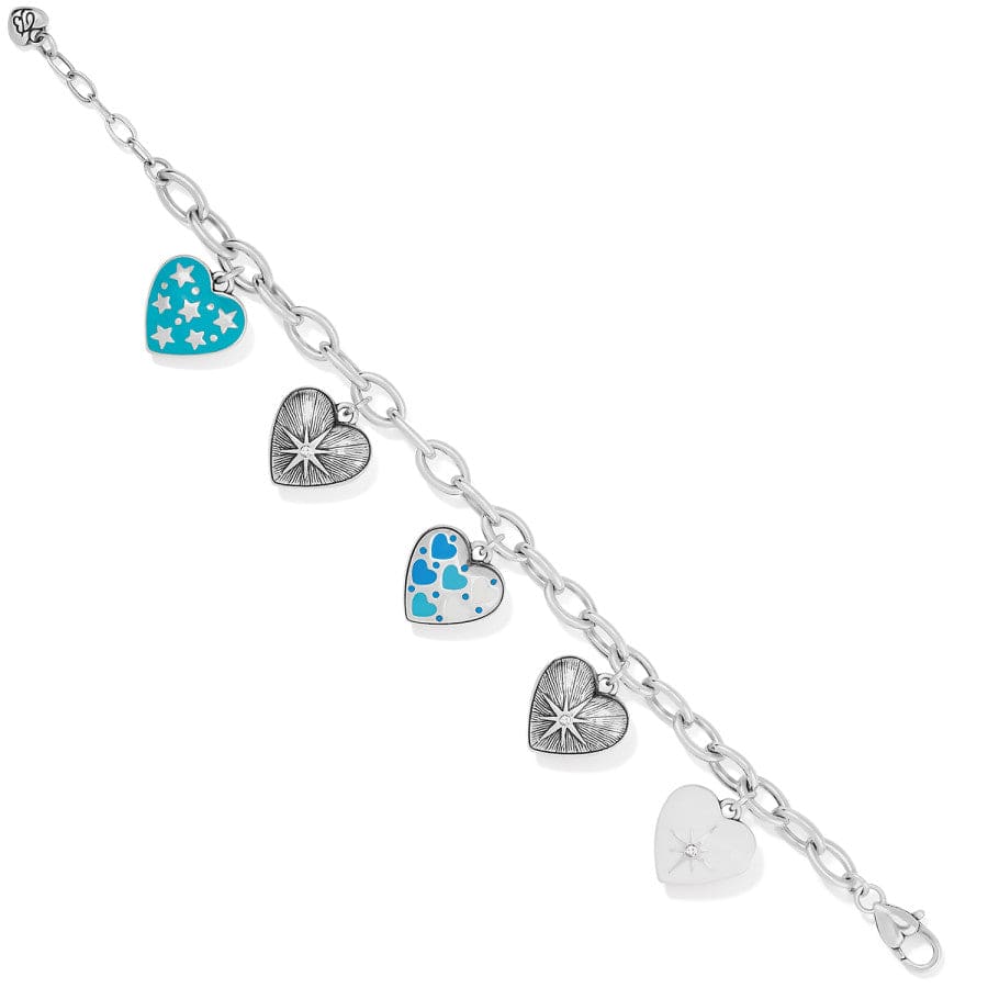 Amore Shades Hearts Charm Bracelet silver-blues 2