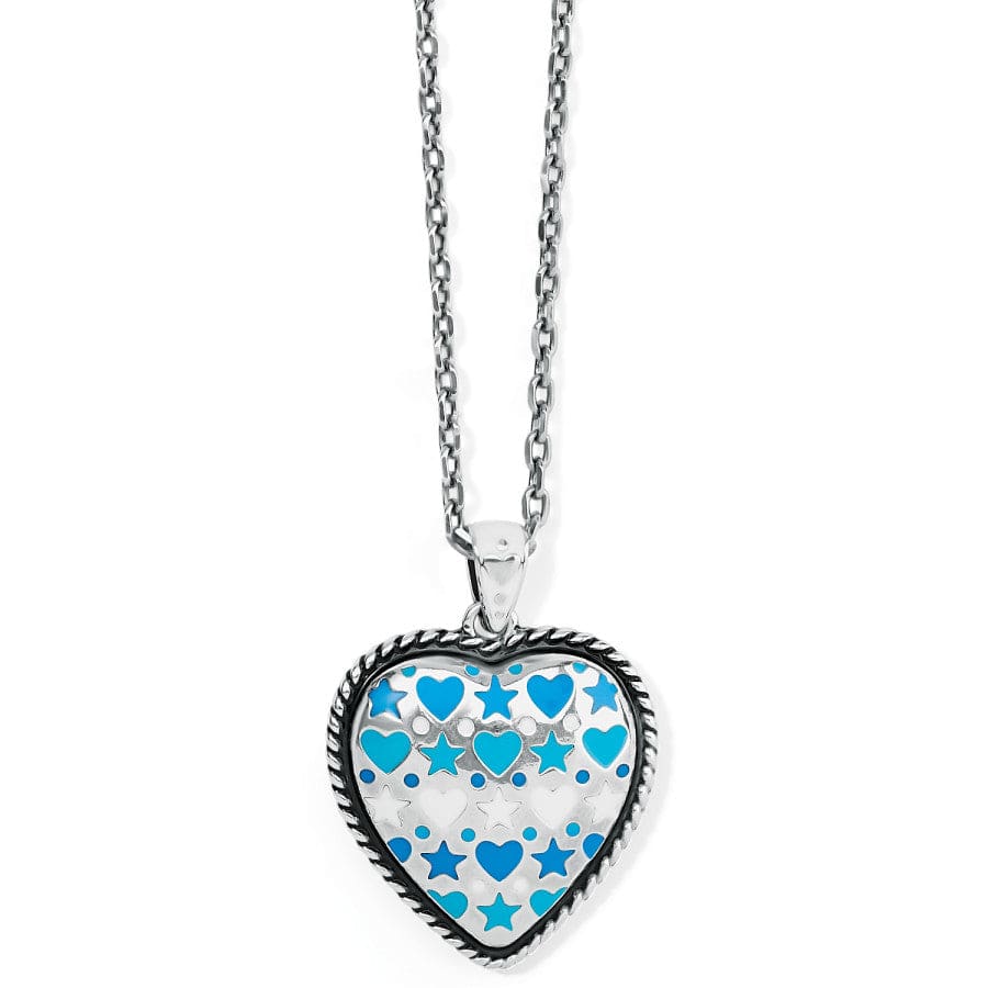 Amore Shades Multi Hearts Necklace silver-blue 1