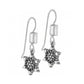 Brighton drop earrings with silver-plated snowflake charms and polished bead accents on a white background