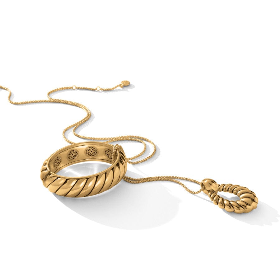 Athena Scalloped Convertible Necklace gold 4