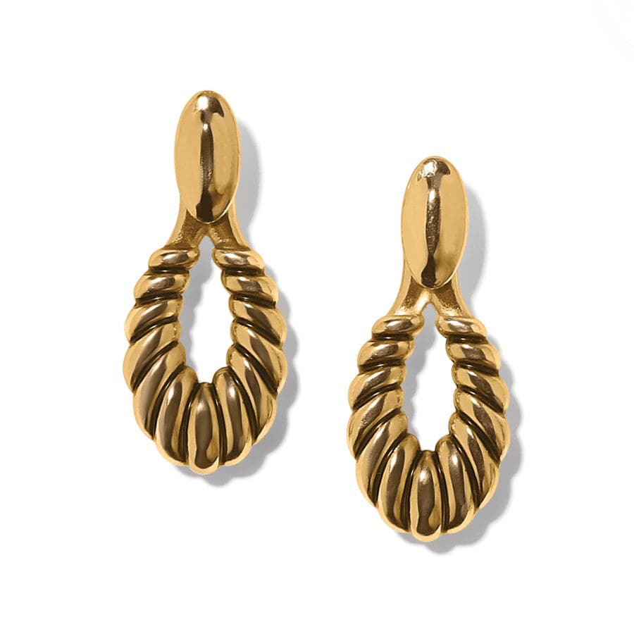 Athena Scalloped Post Drop Earrings gold 1