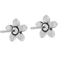 Orecchini Brighton A Cerchio Mini Fiore Rosso Con Cristallo - Argento Usato