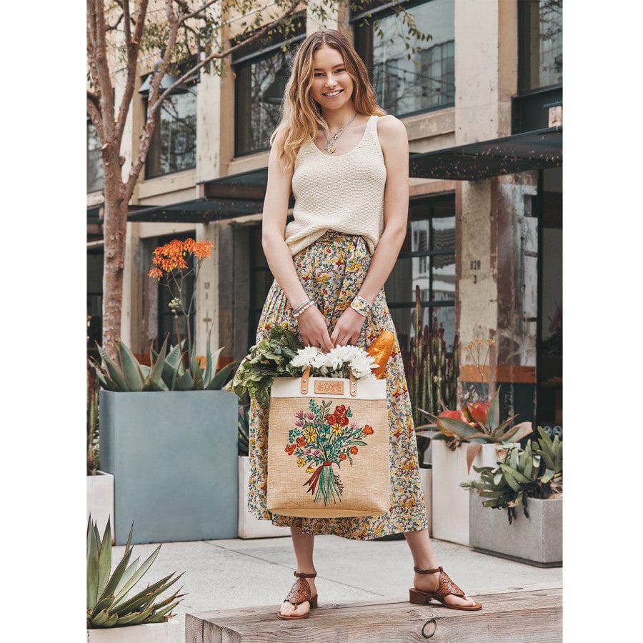 Bella Bouquet Burlap Tote multi 5