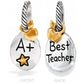 Best Teacher Hearts Reversible Badge Clip Gift Set