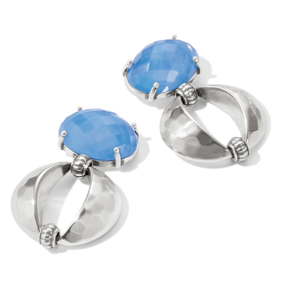 Blue Moon Bold Post Drop Earrings silver-blue 2