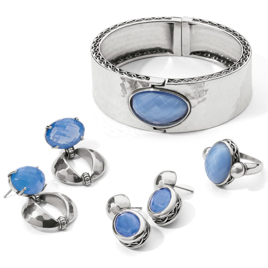 Blue Moon Bold Post Drop Earrings silver-blue 3