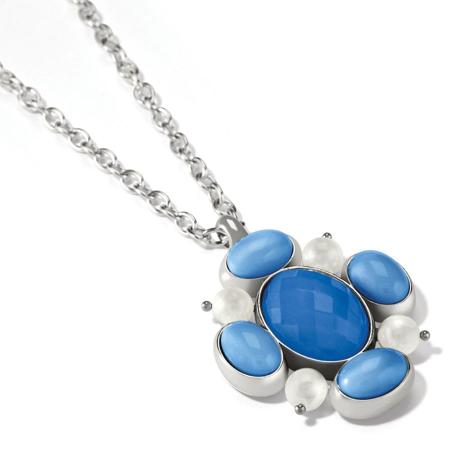 Blue Moon Pendant Long Necklace silver-blue 2