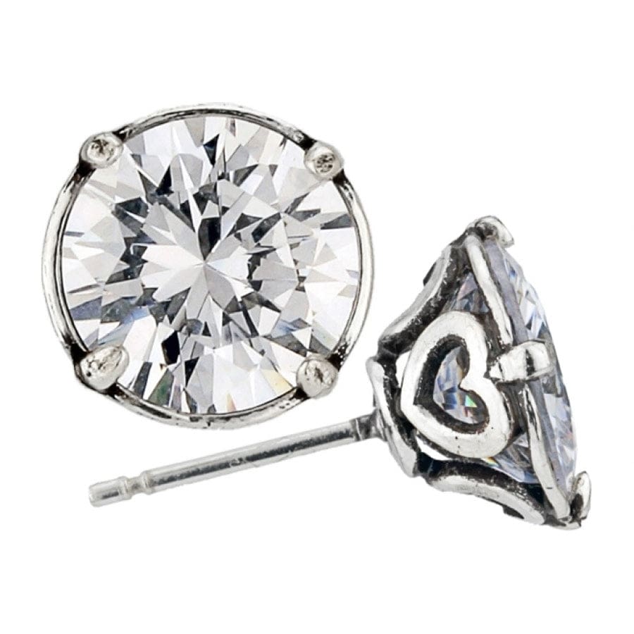 Brilliance 9MM Post Earrings silver 1