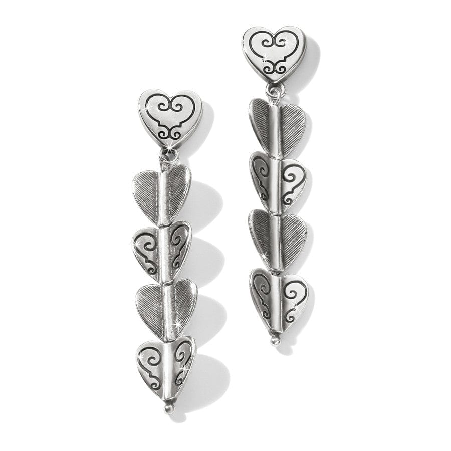 Cascading Hearts Drop Post Earrings silver 2