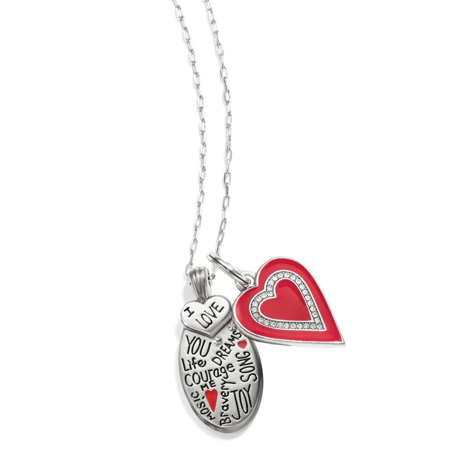 Cherish and Love Necklace silver-red 1