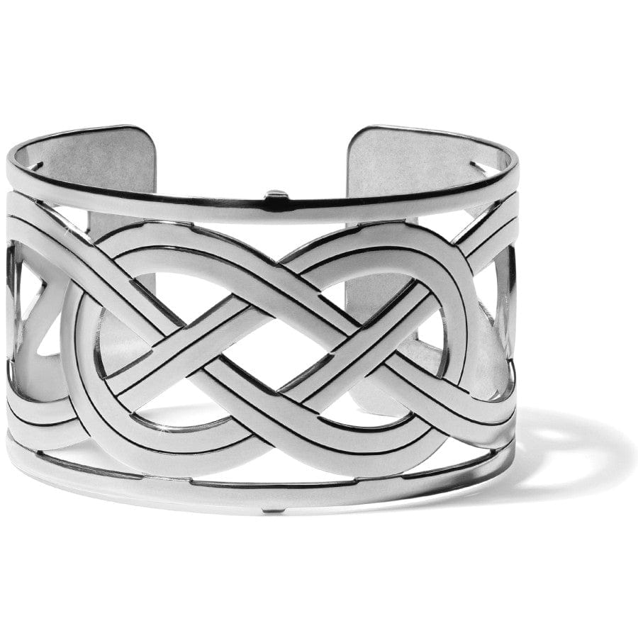 Christo Interlok Wide Cuff Bracelet silver 1