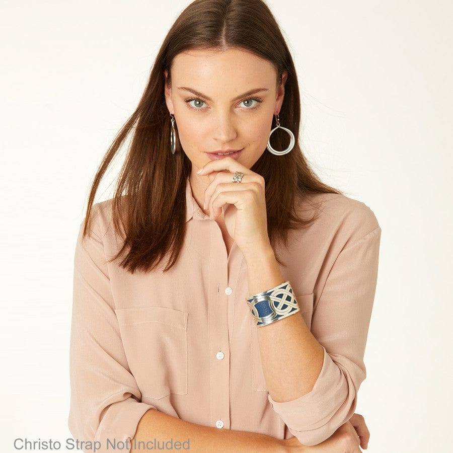 Christo Interlok Wide Cuff Bracelet silver 4