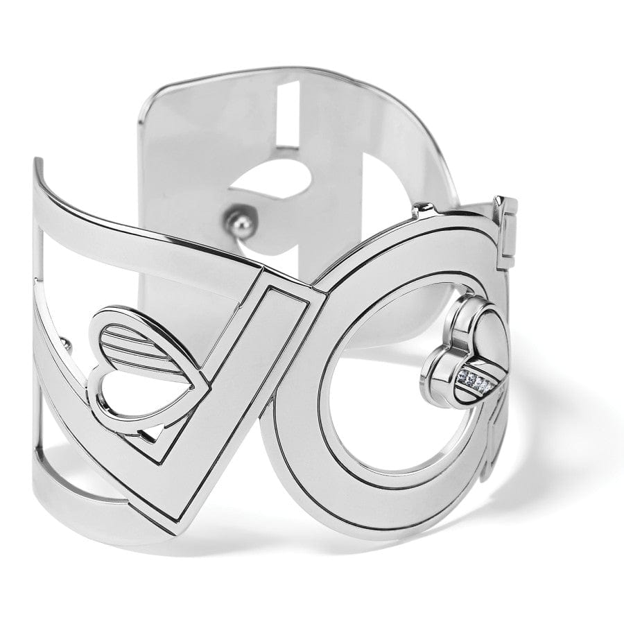 Christo Love Patch Wide Cuff Bracelet silver 1