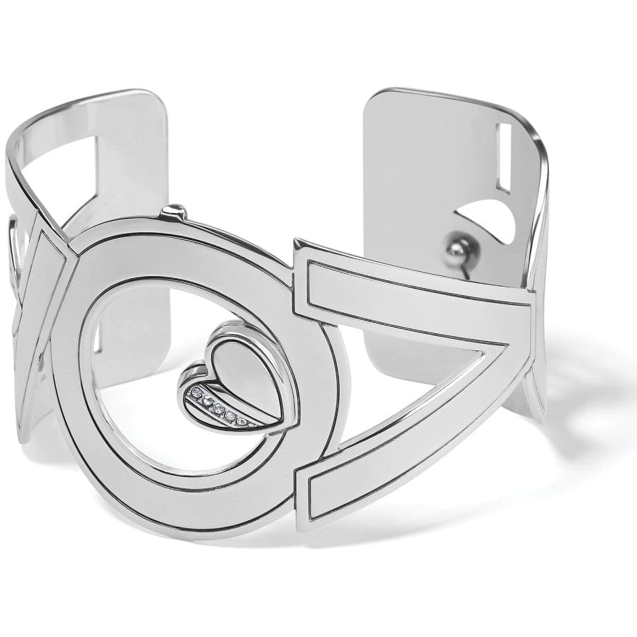 Christo Love Patch Wide Cuff Bracelet silver 2