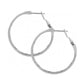 Side view of Contempo Medium Hoop Earrings in silver