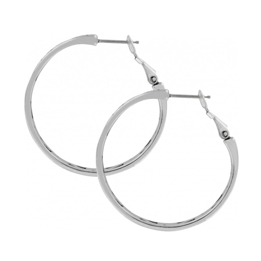 Side view of Contempo Medium Hoop Earrings in silver
