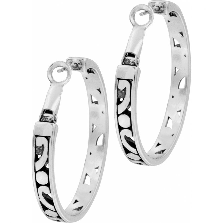Back view of Contempo Medium Hoop Earrings in silver