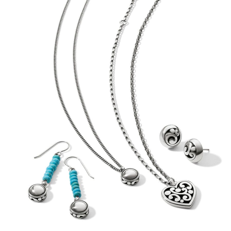 Contempo Nuevo Azul Dome French Wire Earrings silver-turquoise 3