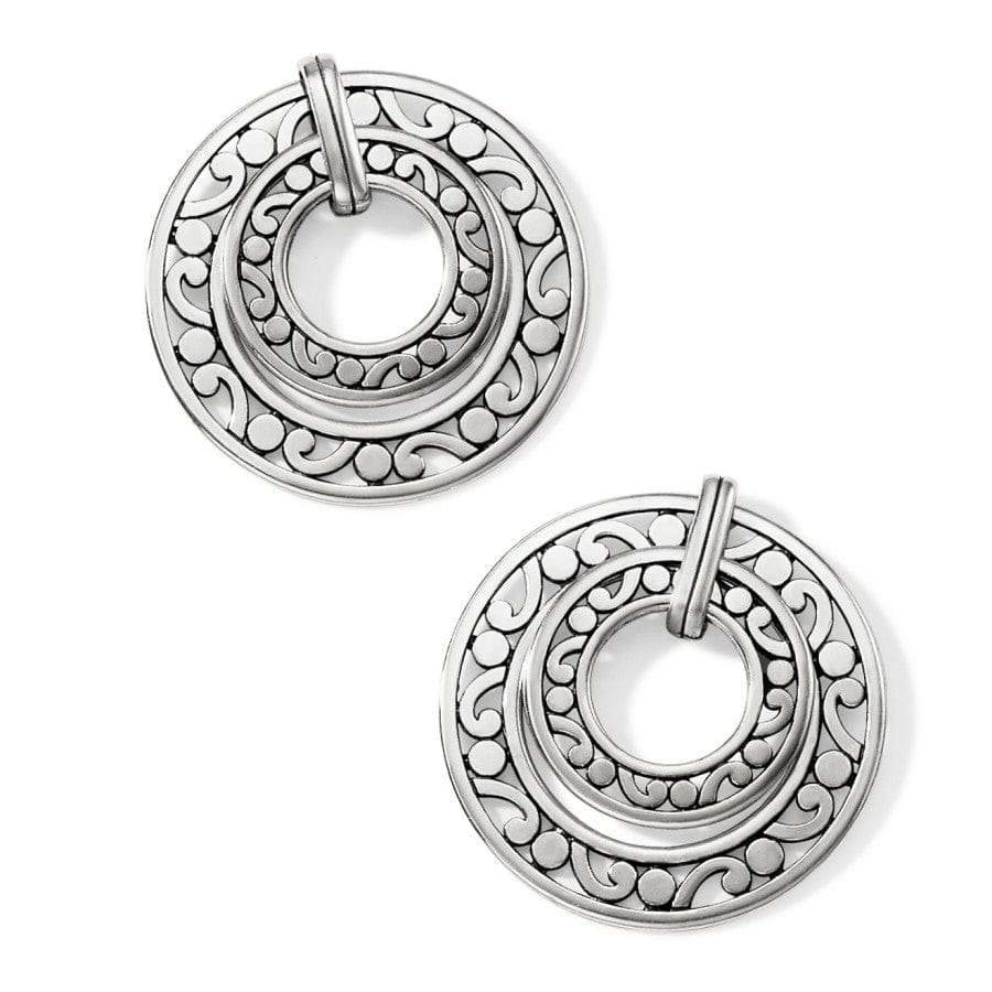 Contempo Open Ring Duo Post Drop Earrings silver 1