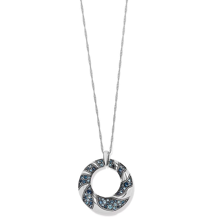 Crystal Passage Ring Necklace silver-blues 1