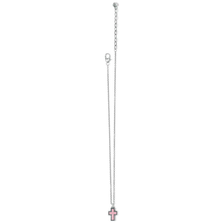 Dazzling Cross Petite Necklace silver-pink 3