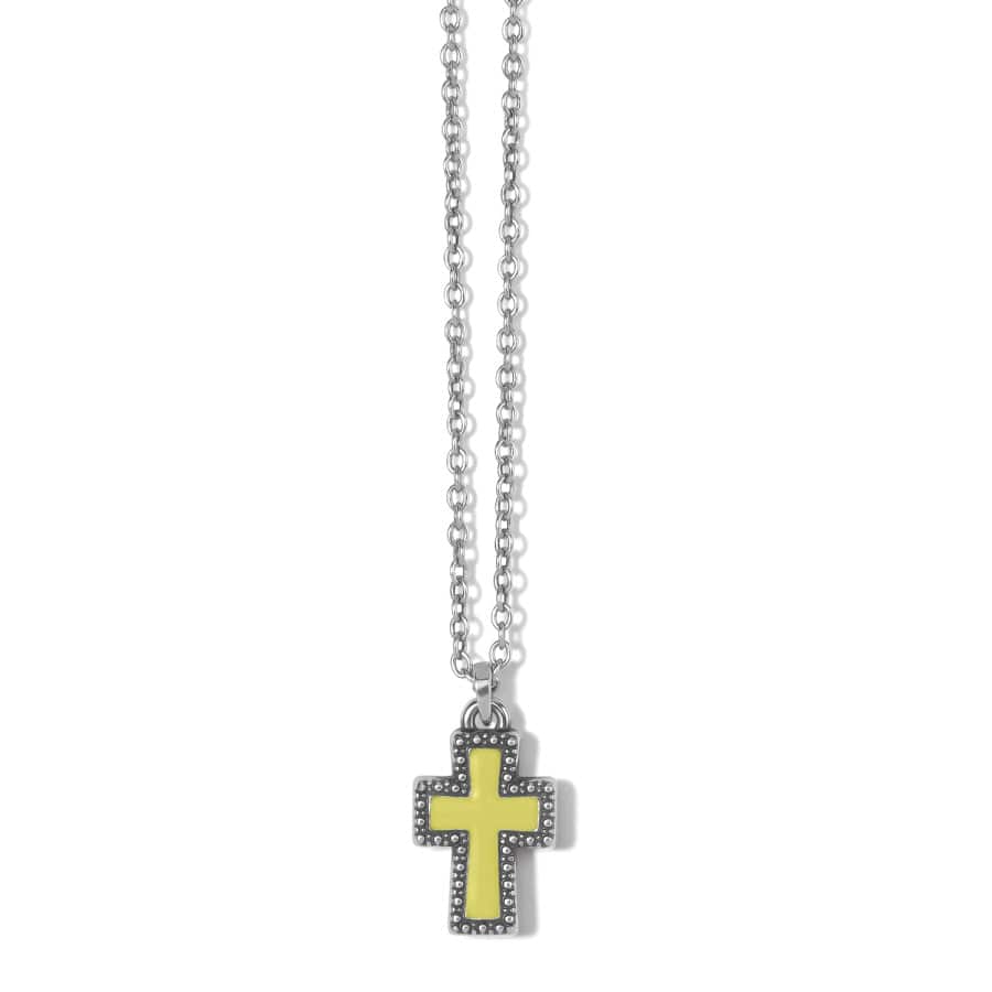 Dazzling Cross Petite Necklace silver-yellow 5