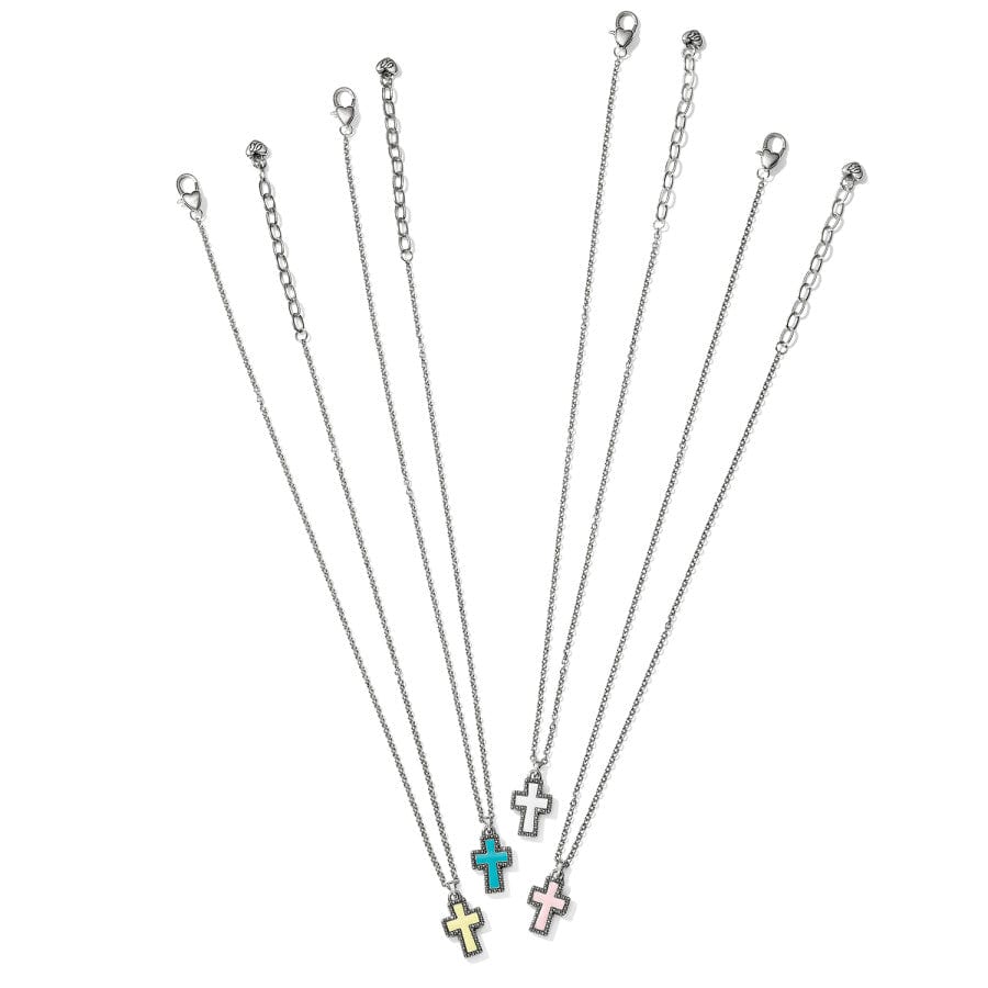 Dazzling Cross Petite Necklace silver-yellow 4