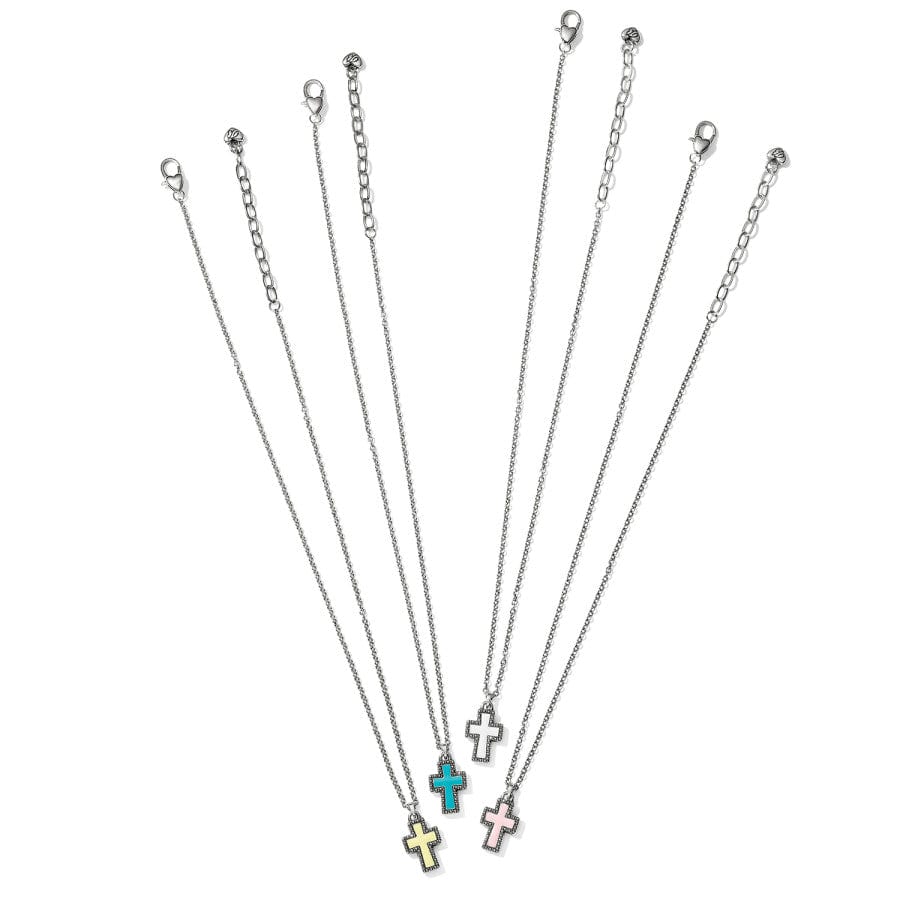Dazzling Cross Petite Necklace silver-yellow 7