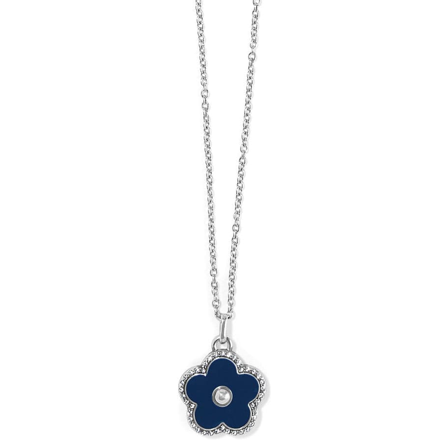 Dazzling Love Flower Necklace silver-blue 18