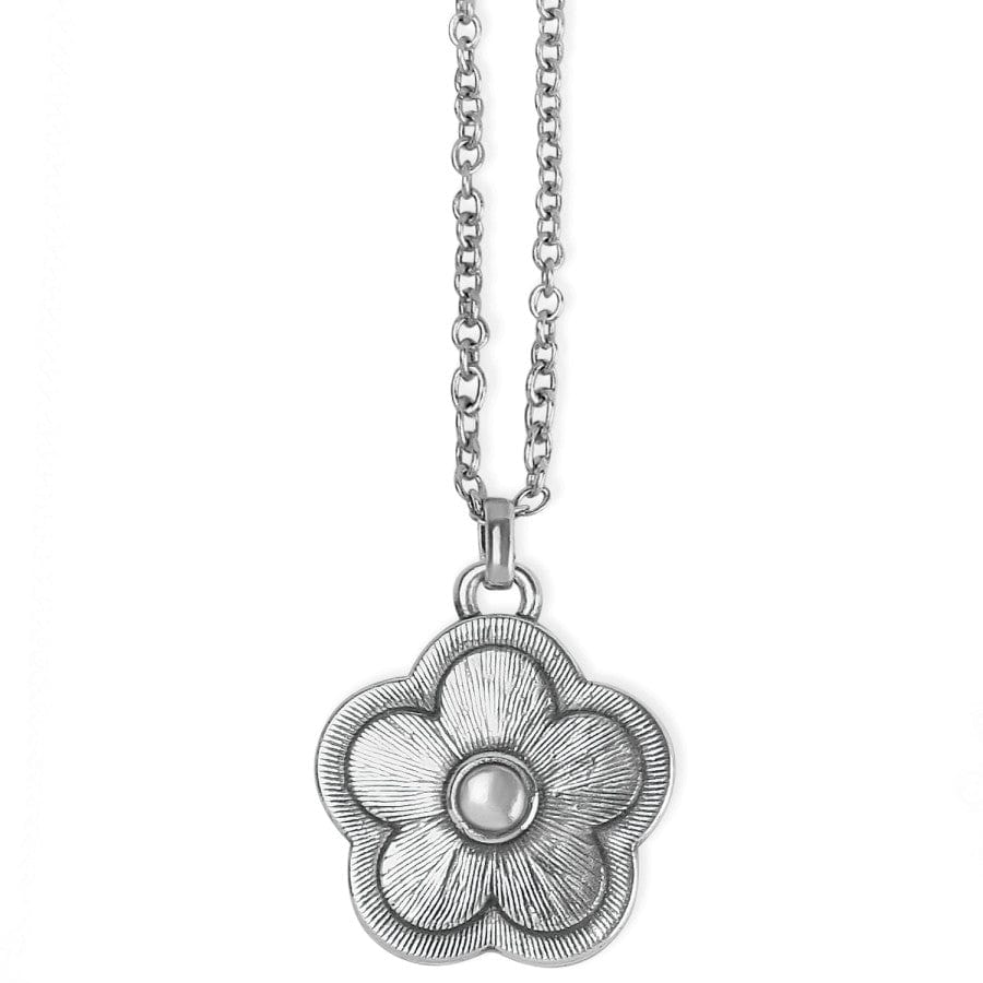 Dazzling Love Flower Necklace silver-blue 19