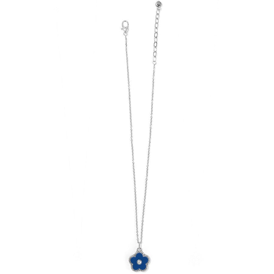 Dazzling Love Flower Necklace silver-blue 20