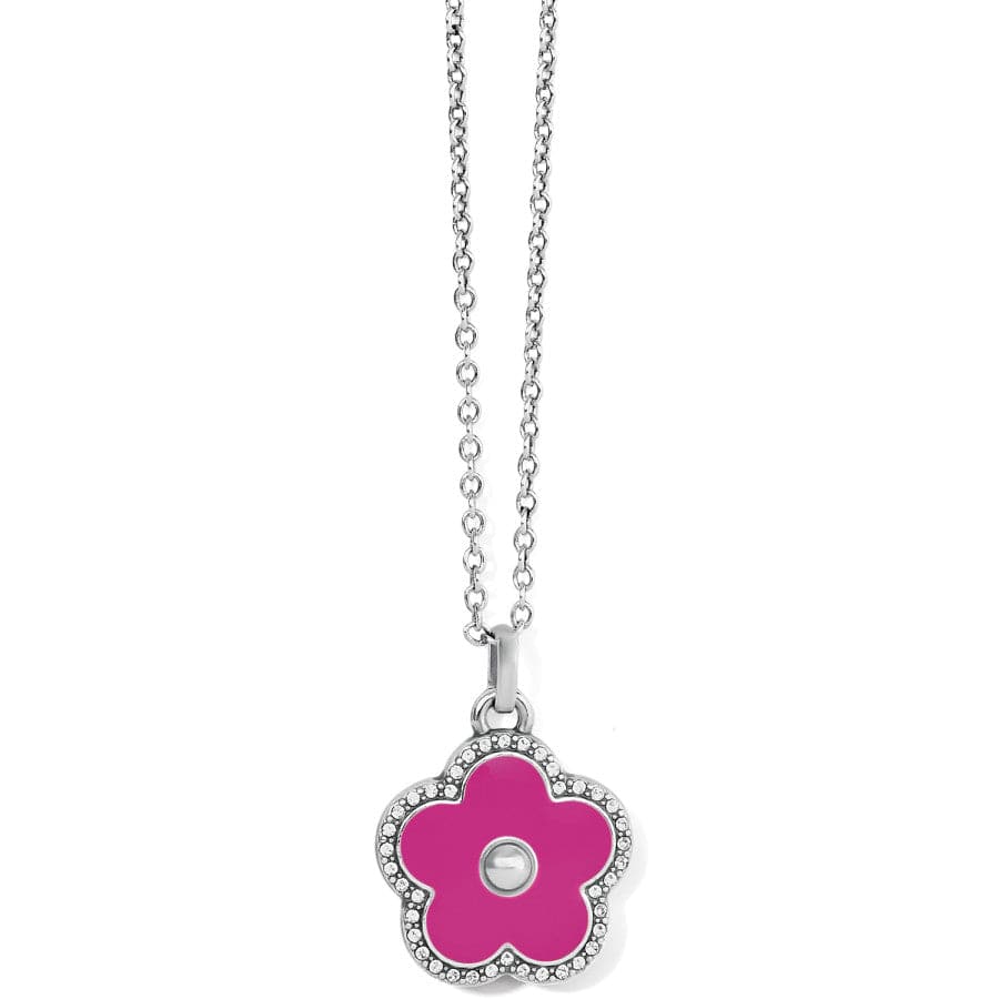 Dazzling Love Flower Necklace silver-fuchsia 1