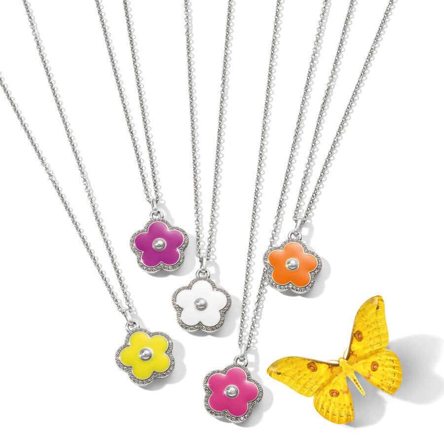 Dazzling Love Flower Necklace silver-fuchsia 23
