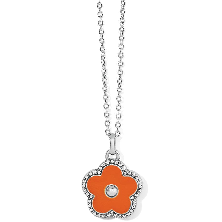 Dazzling Love Flower Necklace silver-orange 6