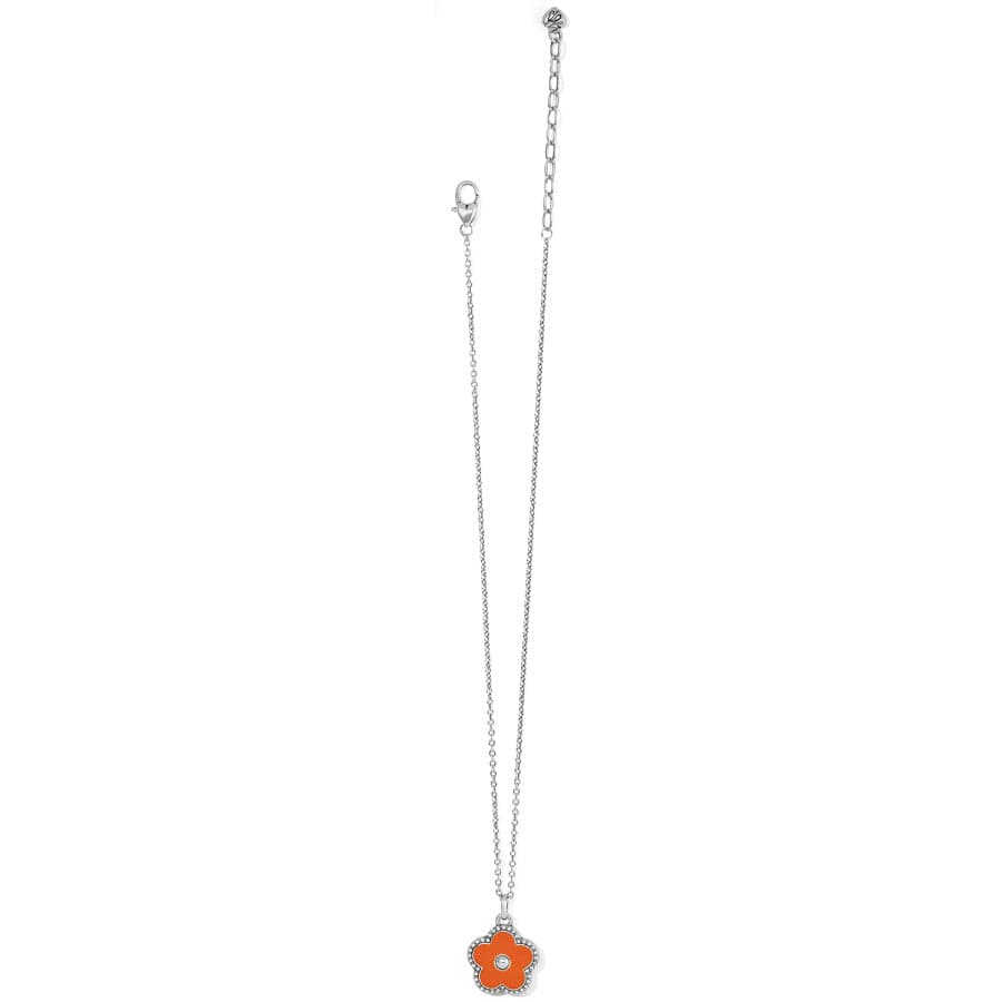 Dazzling Love Flower Necklace silver-orange 8