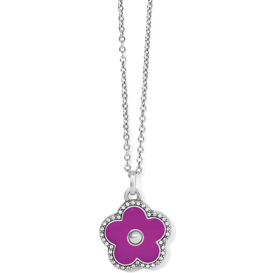 Dazzling Love Flower Necklace silver-plum 10