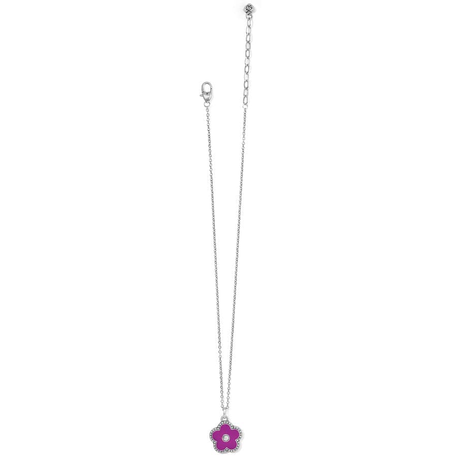 Dazzling Love Flower Necklace silver-plum 12